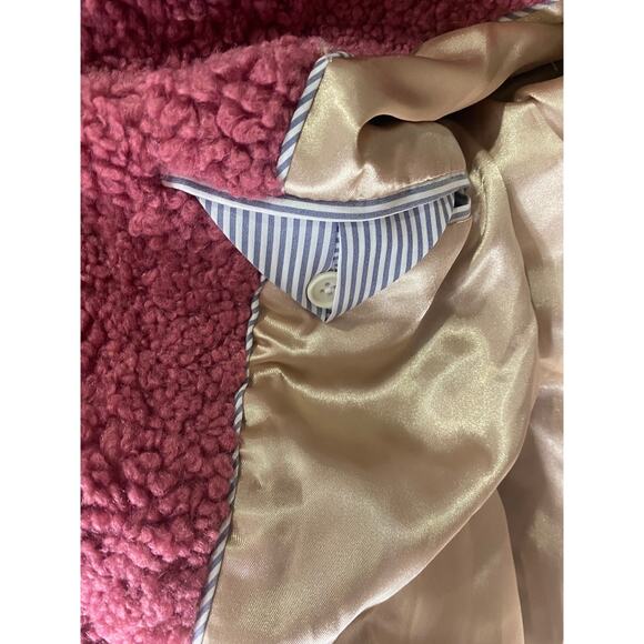 NWT J. CREW COAT XS PINK TEDDY SHERPA TOPCOAT PREPPY WINTER LONGLINE - Picture 12 of 15